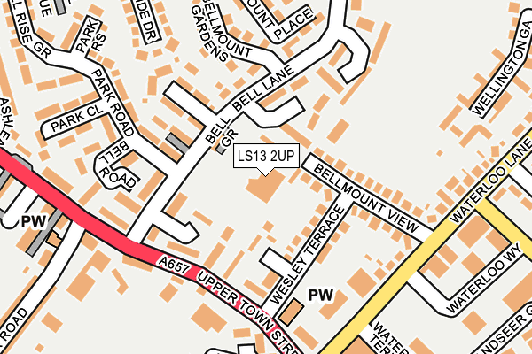 LS13 2UP map - OS OpenMap – Local (Ordnance Survey)