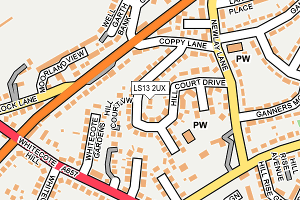 LS13 2UX map - OS OpenMap – Local (Ordnance Survey)