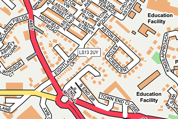 LS13 2UY map - OS OpenMap – Local (Ordnance Survey)