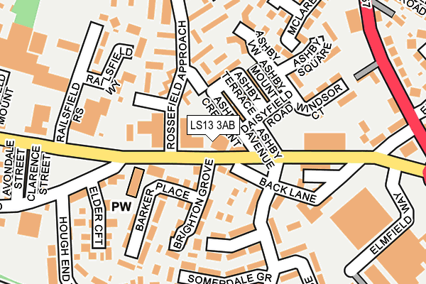 LS13 3AB map - OS OpenMap – Local (Ordnance Survey)