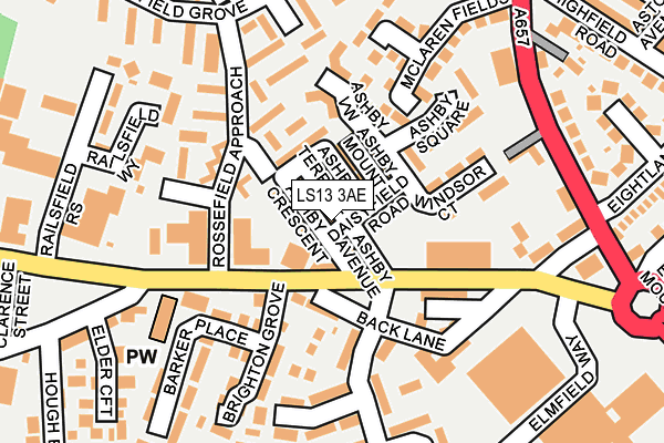 LS13 3AE map - OS OpenMap – Local (Ordnance Survey)