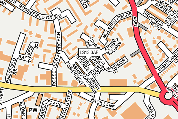 LS13 3AF map - OS OpenMap – Local (Ordnance Survey)