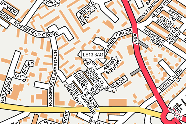 LS13 3AG map - OS OpenMap – Local (Ordnance Survey)