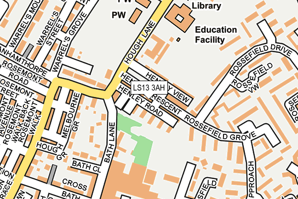 LS13 3AH map - OS OpenMap – Local (Ordnance Survey)