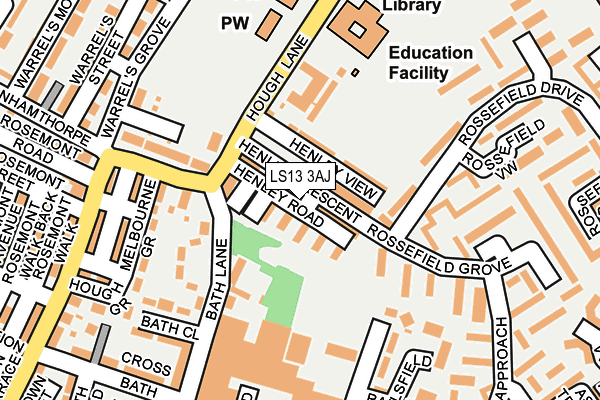LS13 3AJ map - OS OpenMap – Local (Ordnance Survey)