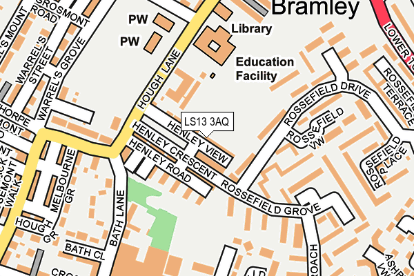 LS13 3AQ map - OS OpenMap – Local (Ordnance Survey)