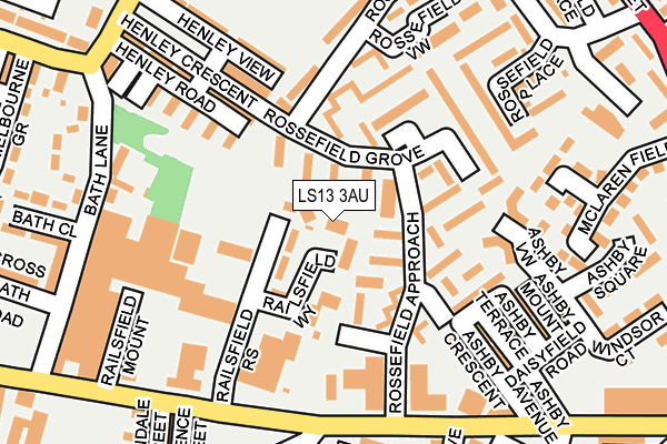 LS13 3AU map - OS OpenMap – Local (Ordnance Survey)