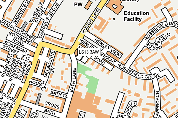 LS13 3AW map - OS OpenMap – Local (Ordnance Survey)