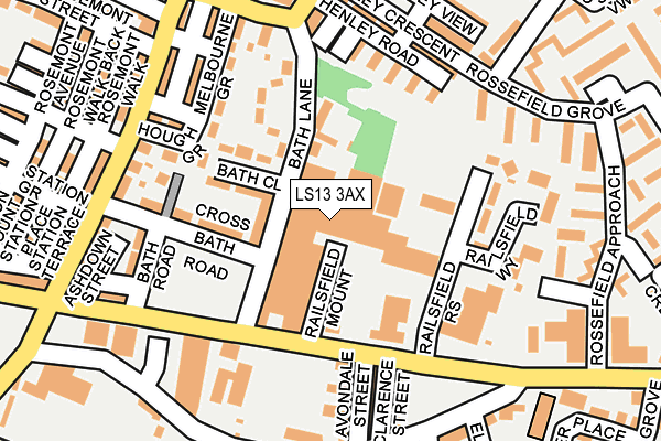 LS13 3AX map - OS OpenMap – Local (Ordnance Survey)