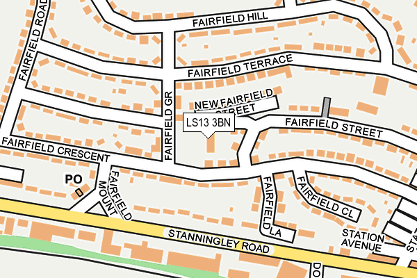 LS13 3BN map - OS OpenMap – Local (Ordnance Survey)