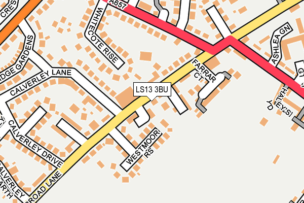 LS13 3BU map - OS OpenMap – Local (Ordnance Survey)