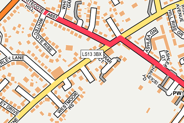 LS13 3BX map - OS OpenMap – Local (Ordnance Survey)