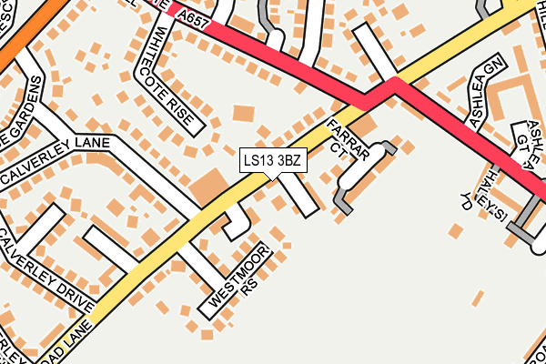 LS13 3BZ map - OS OpenMap – Local (Ordnance Survey)