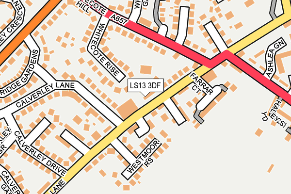 LS13 3DF map - OS OpenMap – Local (Ordnance Survey)