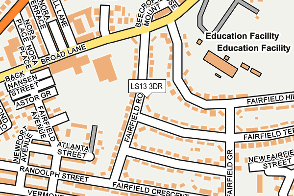 LS13 3DR map - OS OpenMap – Local (Ordnance Survey)