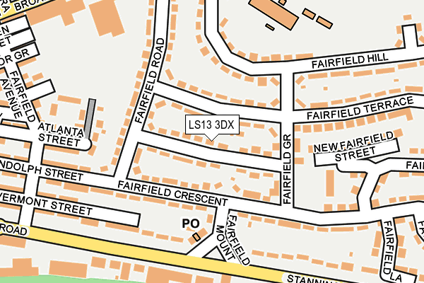 LS13 3DX map - OS OpenMap – Local (Ordnance Survey)