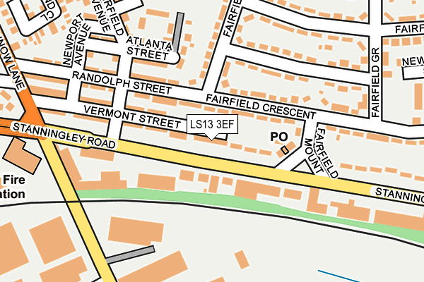LS13 3EF map - OS OpenMap – Local (Ordnance Survey)