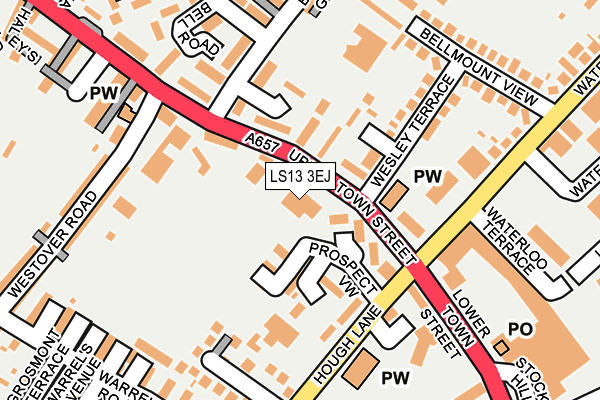 LS13 3EJ map - OS OpenMap – Local (Ordnance Survey)