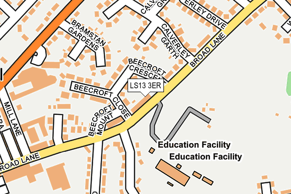 LS13 3ER map - OS OpenMap – Local (Ordnance Survey)