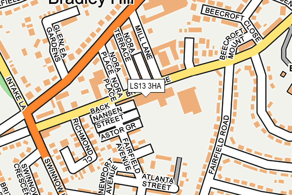 LS13 3HA map - OS OpenMap – Local (Ordnance Survey)