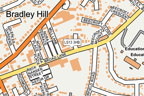 LS13 3HB map - OS OpenMap – Local (Ordnance Survey)