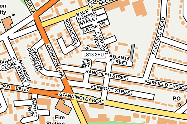 LS13 3HU map - OS OpenMap – Local (Ordnance Survey)