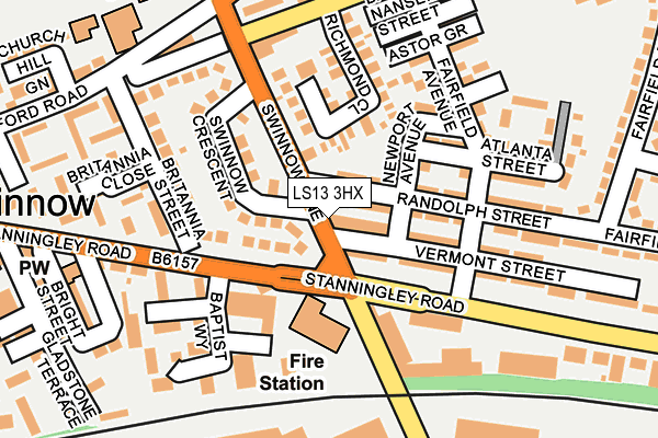 LS13 3HX map - OS OpenMap – Local (Ordnance Survey)