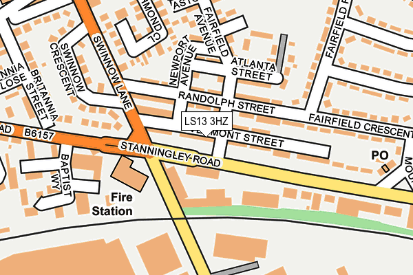 LS13 3HZ map - OS OpenMap – Local (Ordnance Survey)