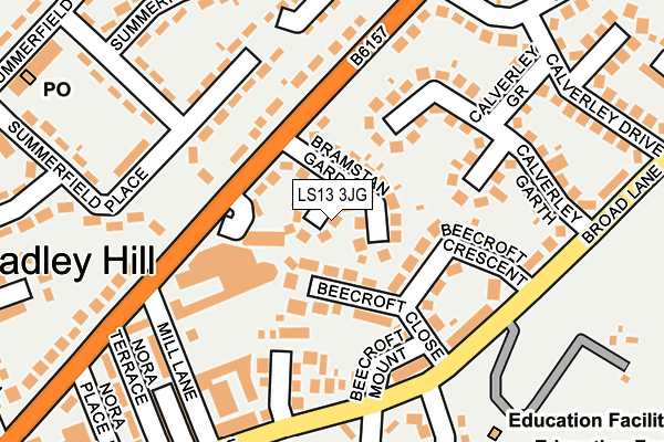 LS13 3JG map - OS OpenMap – Local (Ordnance Survey)