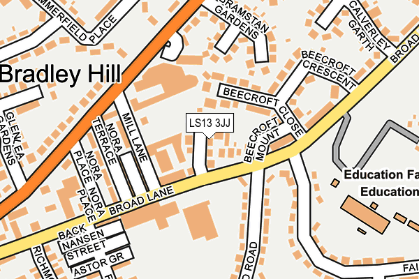 LS13 3JJ map - OS OpenMap – Local (Ordnance Survey)