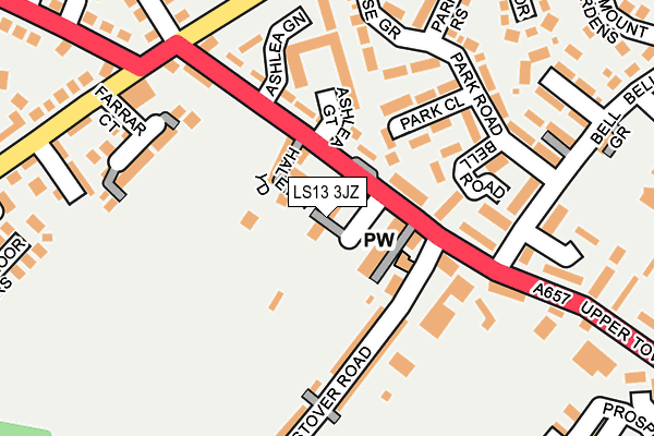 LS13 3JZ map - OS OpenMap – Local (Ordnance Survey)