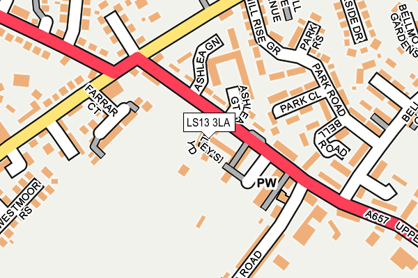 LS13 3LA map - OS OpenMap – Local (Ordnance Survey)