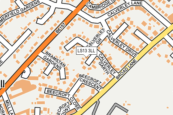 LS13 3LL map - OS OpenMap – Local (Ordnance Survey)