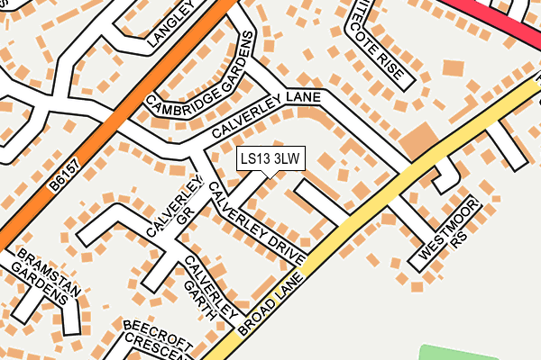 LS13 3LW map - OS OpenMap – Local (Ordnance Survey)