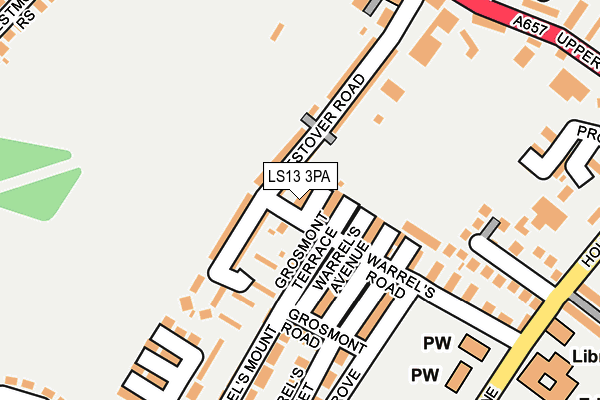 LS13 3PA map - OS OpenMap – Local (Ordnance Survey)