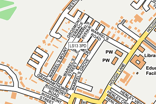 LS13 3PD map - OS OpenMap – Local (Ordnance Survey)