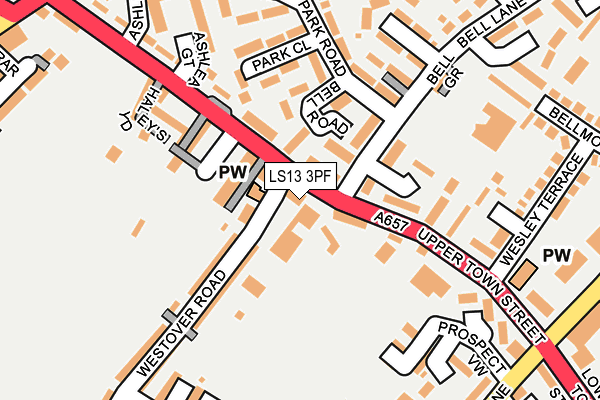 LS13 3PF map - OS OpenMap – Local (Ordnance Survey)