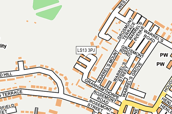 LS13 3PJ map - OS OpenMap – Local (Ordnance Survey)