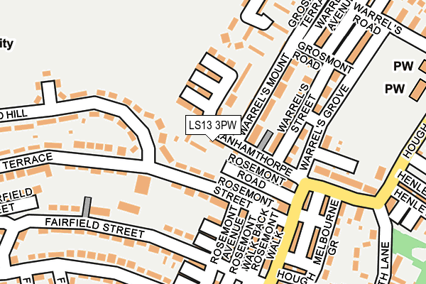 LS13 3PW map - OS OpenMap – Local (Ordnance Survey)