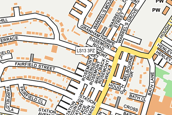 LS13 3PZ map - OS OpenMap – Local (Ordnance Survey)