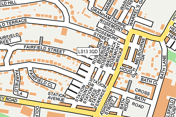 LS13 3QD map - OS OpenMap – Local (Ordnance Survey)