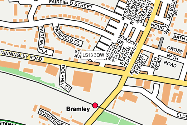 LS13 3QW map - OS OpenMap – Local (Ordnance Survey)