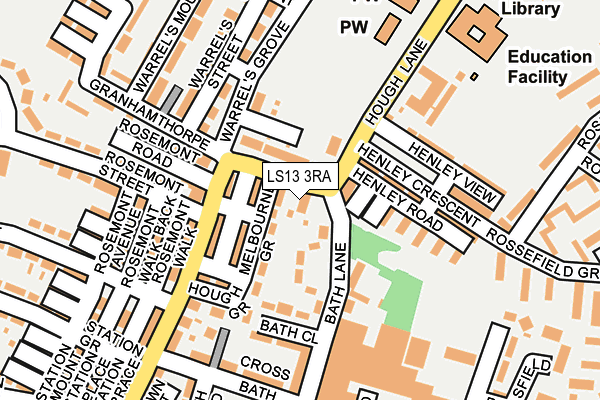 LS13 3RA map - OS OpenMap – Local (Ordnance Survey)