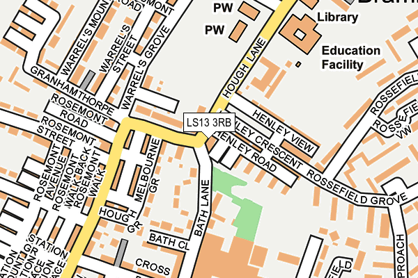 LS13 3RB map - OS OpenMap – Local (Ordnance Survey)