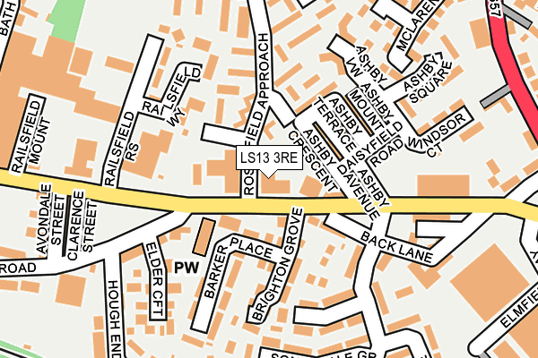 LS13 3RE map - OS OpenMap – Local (Ordnance Survey)