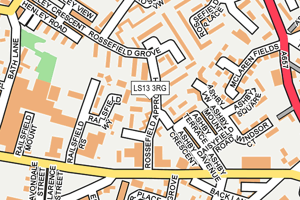 LS13 3RG map - OS OpenMap – Local (Ordnance Survey)