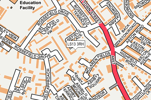 LS13 3RH map - OS OpenMap – Local (Ordnance Survey)
