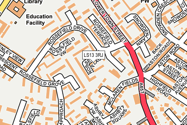 LS13 3RJ map - OS OpenMap – Local (Ordnance Survey)