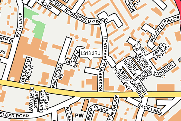 LS13 3RU map - OS OpenMap – Local (Ordnance Survey)