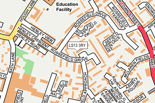 LS13 3RY map - OS OpenMap – Local (Ordnance Survey)